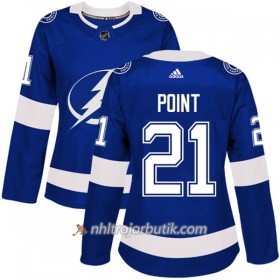 Dame Ishockey Tampa Bay Lightning Tröja Brayden Point 21 Adidas 2017-2018 Blå Authentic